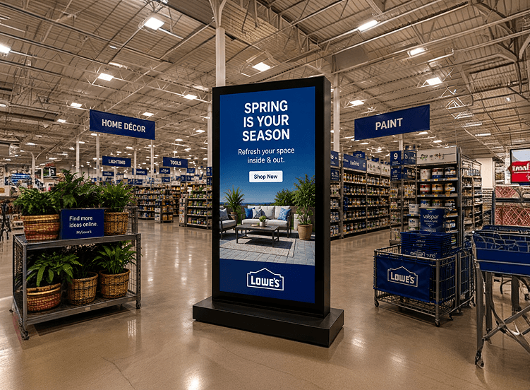 Digital signage displaying an in-store promotion